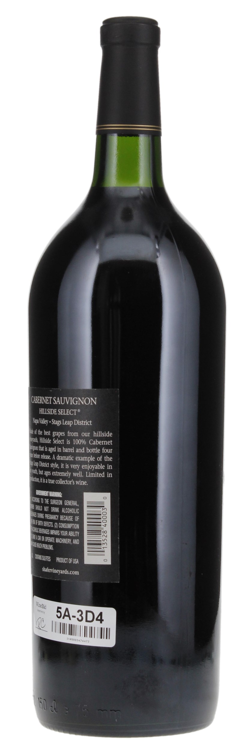 1999 Shafer Vineyards Hillside Select Cabernet Sauvignon, 1.5ltr