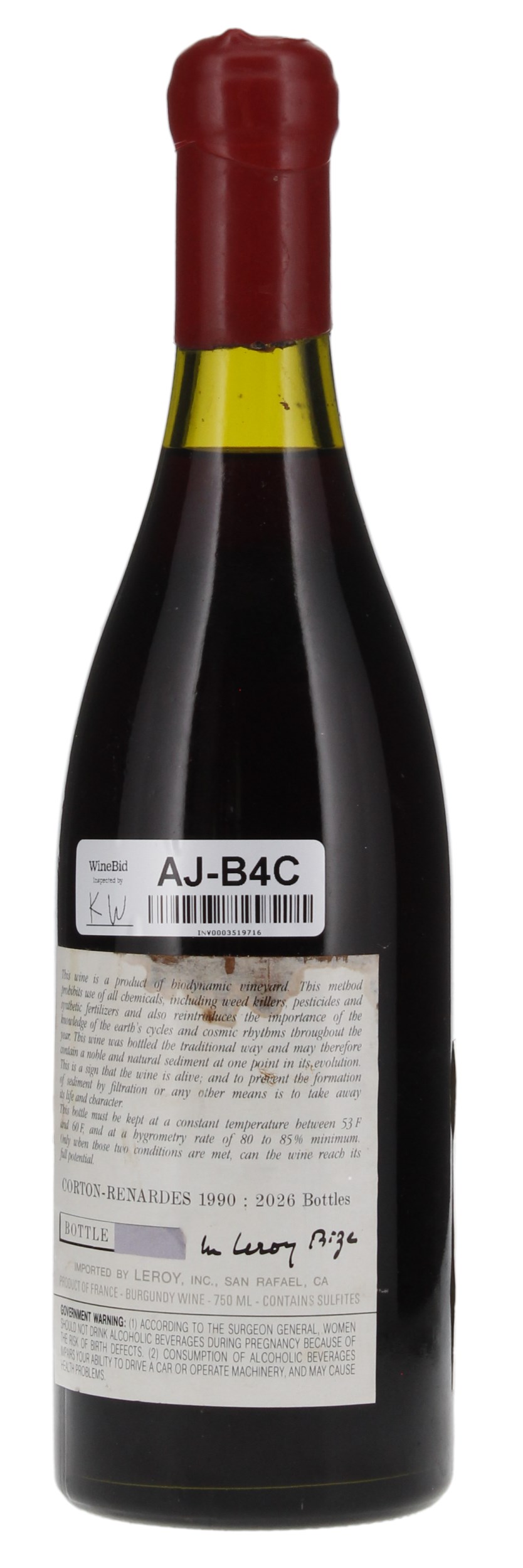 1990 Domaine Leroy Corton-Renardes, 750ml
