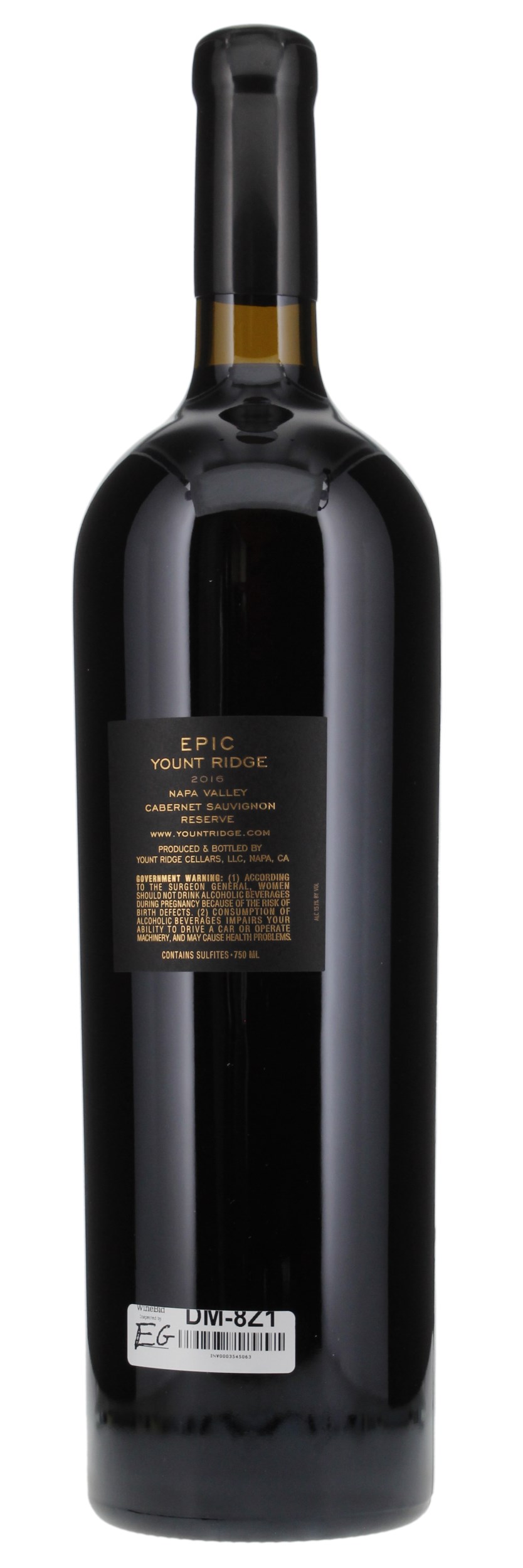 2016 Yount Ridge Epic Reserve Cabernet Sauvignon, 3.0ltr