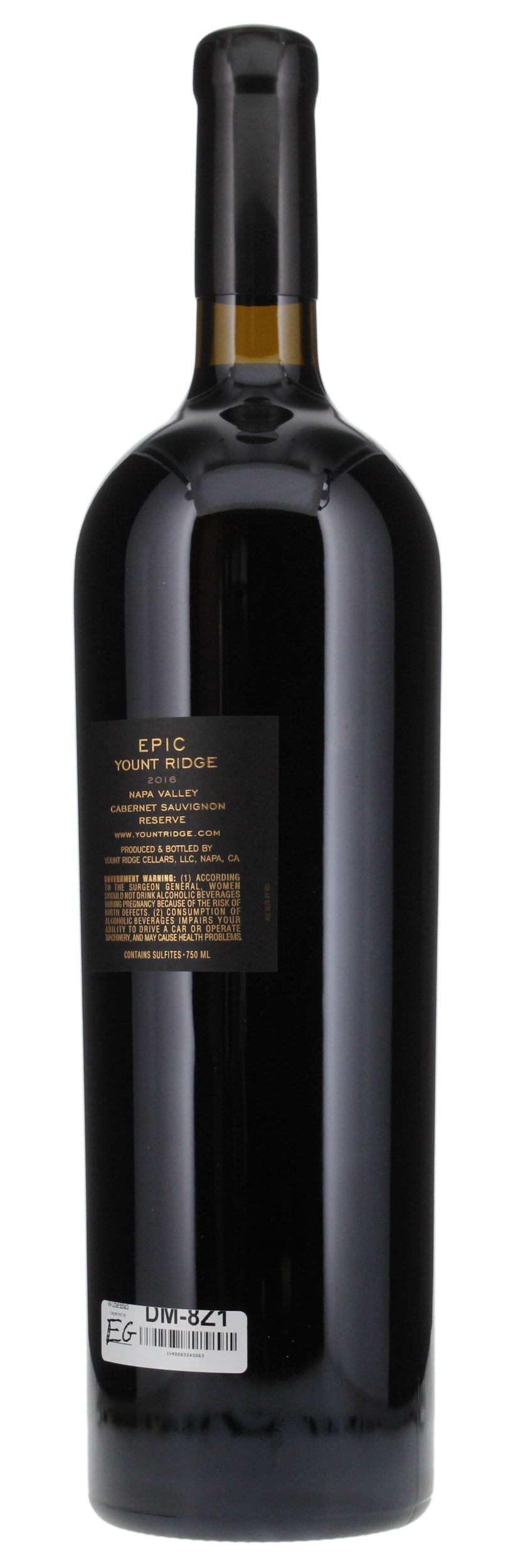 2016 Yount Ridge Epic Reserve Cabernet Sauvignon, 3.0ltr
