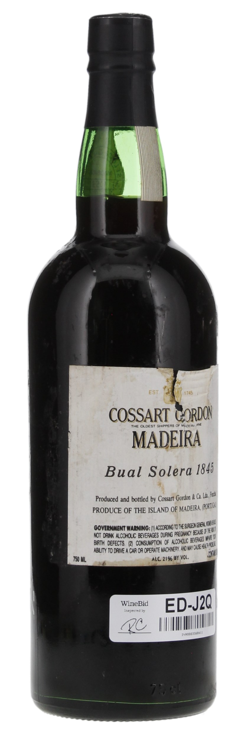 N.V. Cossart Gordon Bual 1845 Solera Madeira, 750ml