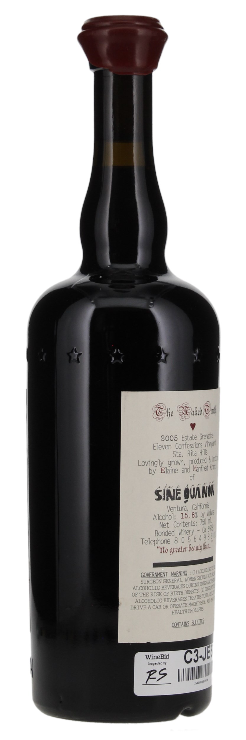 2005 Sine Qua Non The Naked Truth Grenache, 750ml