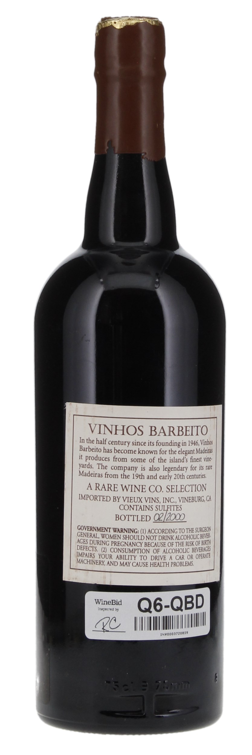 1914 Barbeito Malvasia Madeira Reserva Velha Quinta da Piedade, 750ml