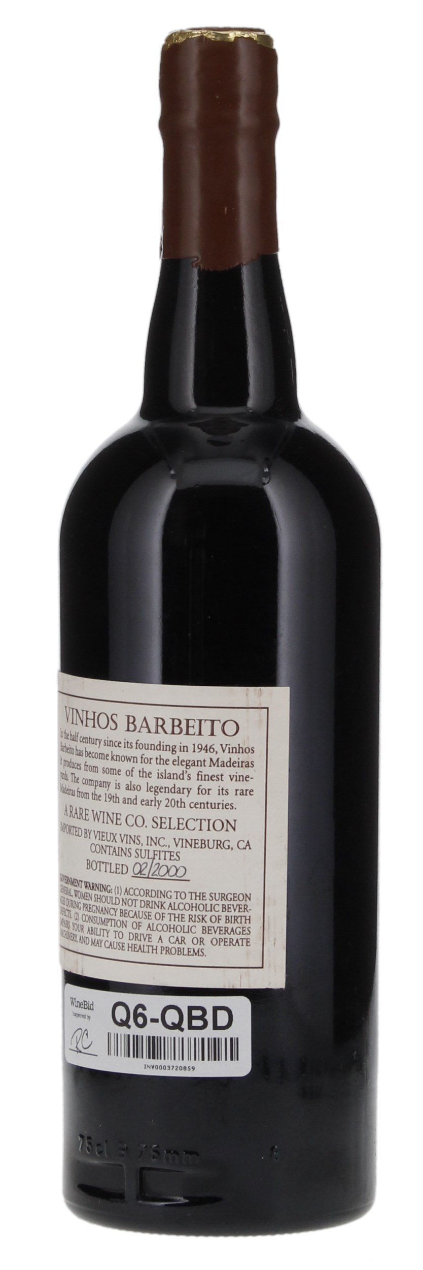 1914 Barbeito Malvasia Madeira Reserva Velha Quinta da Piedade, 750ml