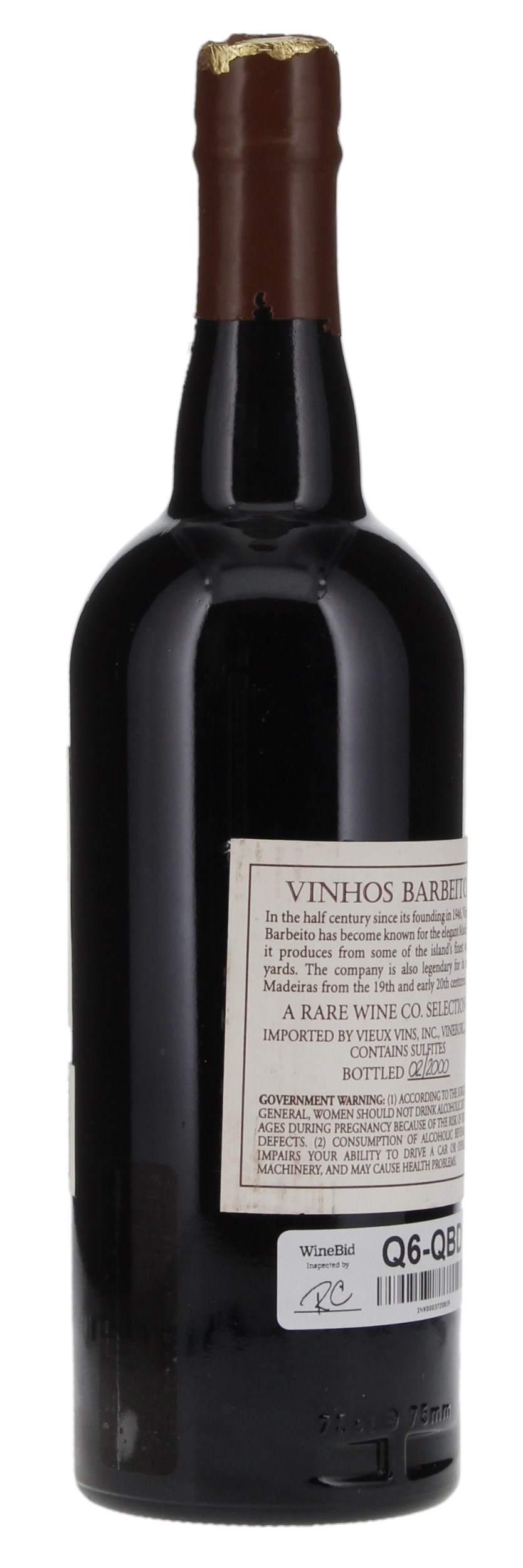 1914 Barbeito Malvasia Madeira Reserva Velha Quinta da Piedade, 750ml