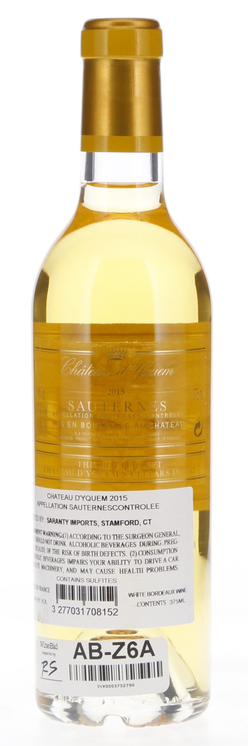 2015 Château d'Yquem, 375ml