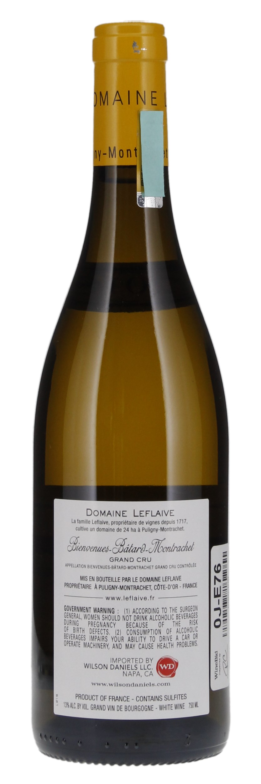 2018 Domaine Leflaive Bienvenues-Bâtard-Montrachet, 750ml