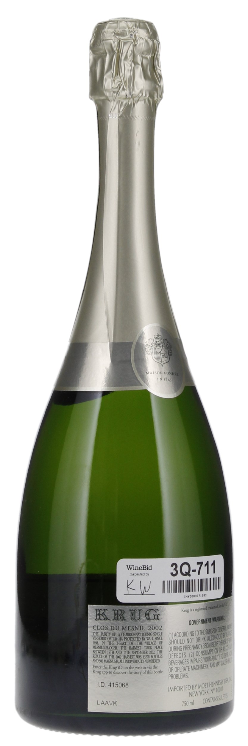 2002 Krug Clos du Mesnil, 750ml