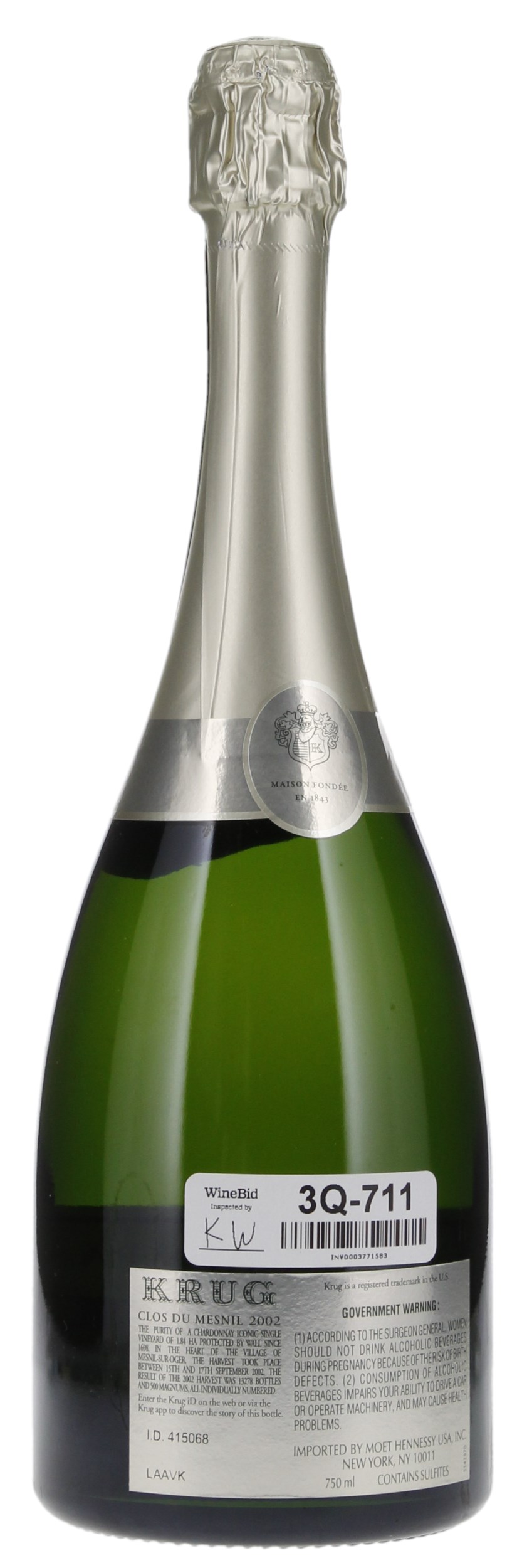 2002 Krug Clos du Mesnil, 750ml