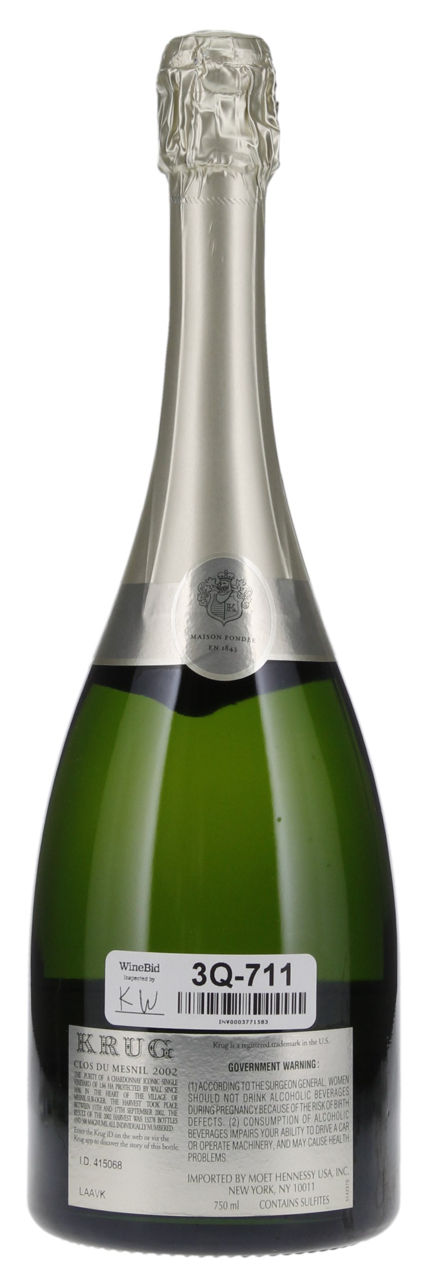 2002 Krug Clos du Mesnil, 750ml