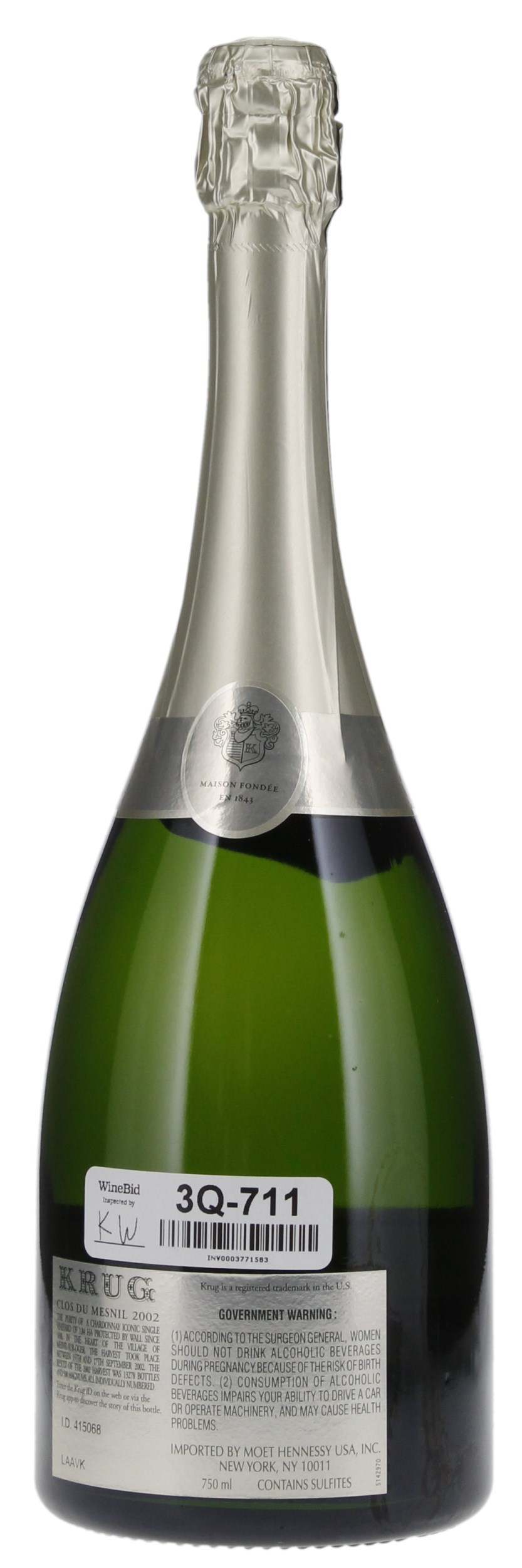 2002 Krug Clos du Mesnil, 750ml