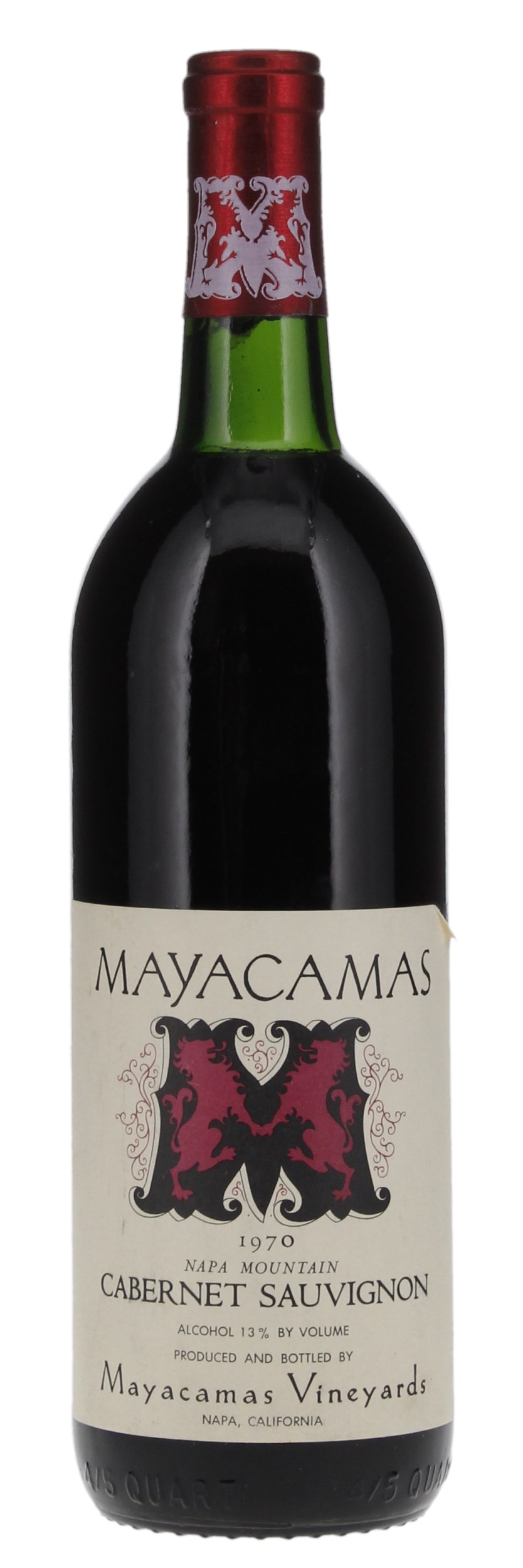 1970 Mayacamas Cabernet Sauvignon, 750ml
