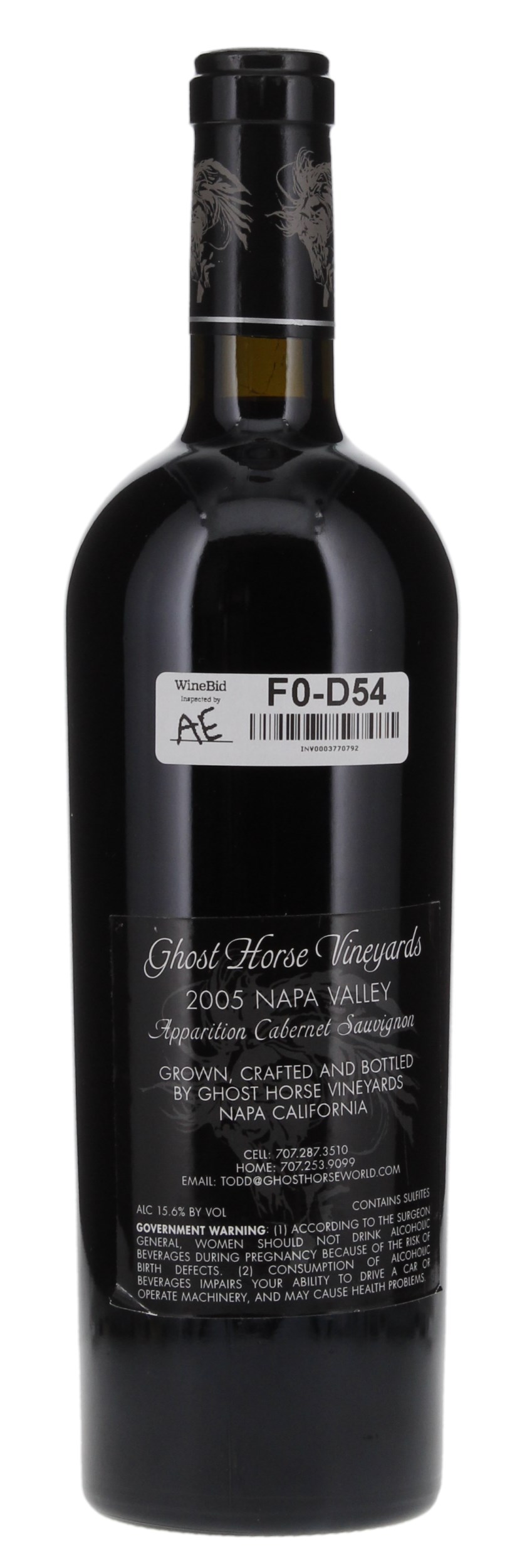 2005 Ghost Horse Vineyard Apparition Cabernet Sauvignon, 750ml