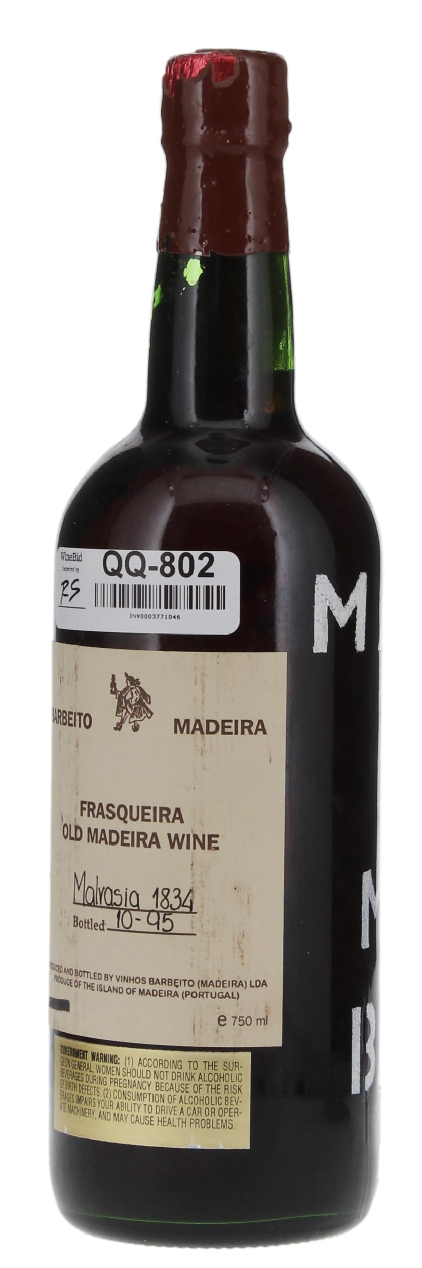 1834 Barbeito Madeira Malvazia Frasquiera, 750ml