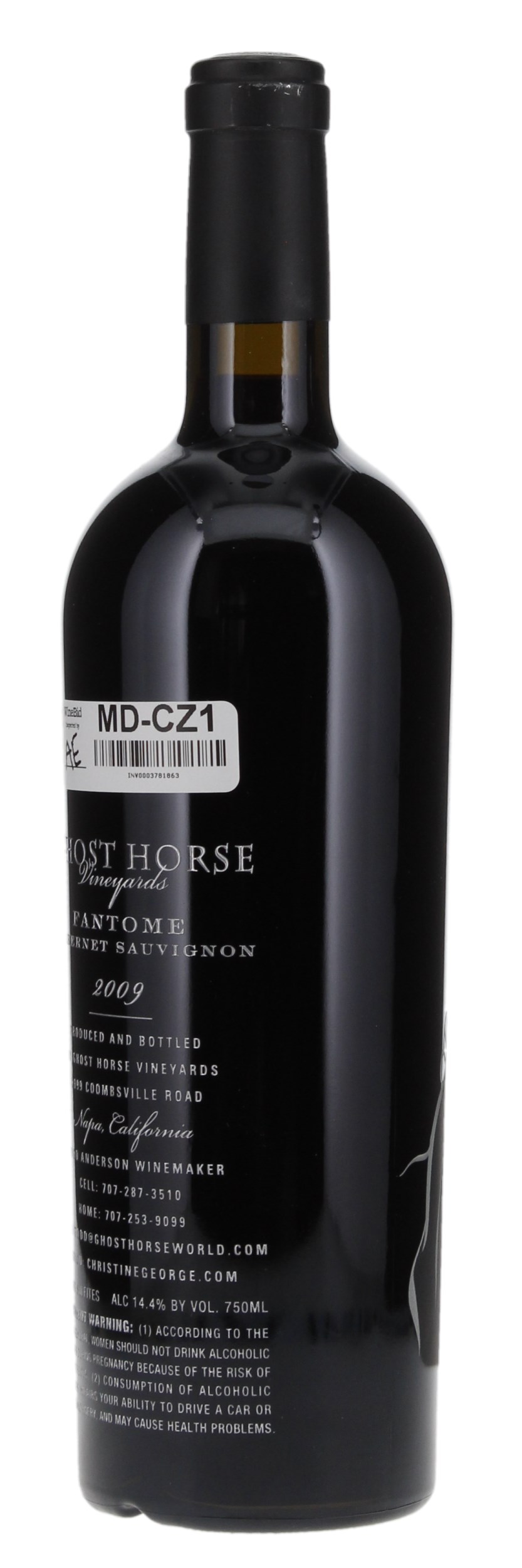 2009 Ghost Horse Vineyard Fantome Cabernet Sauvignon, 750ml