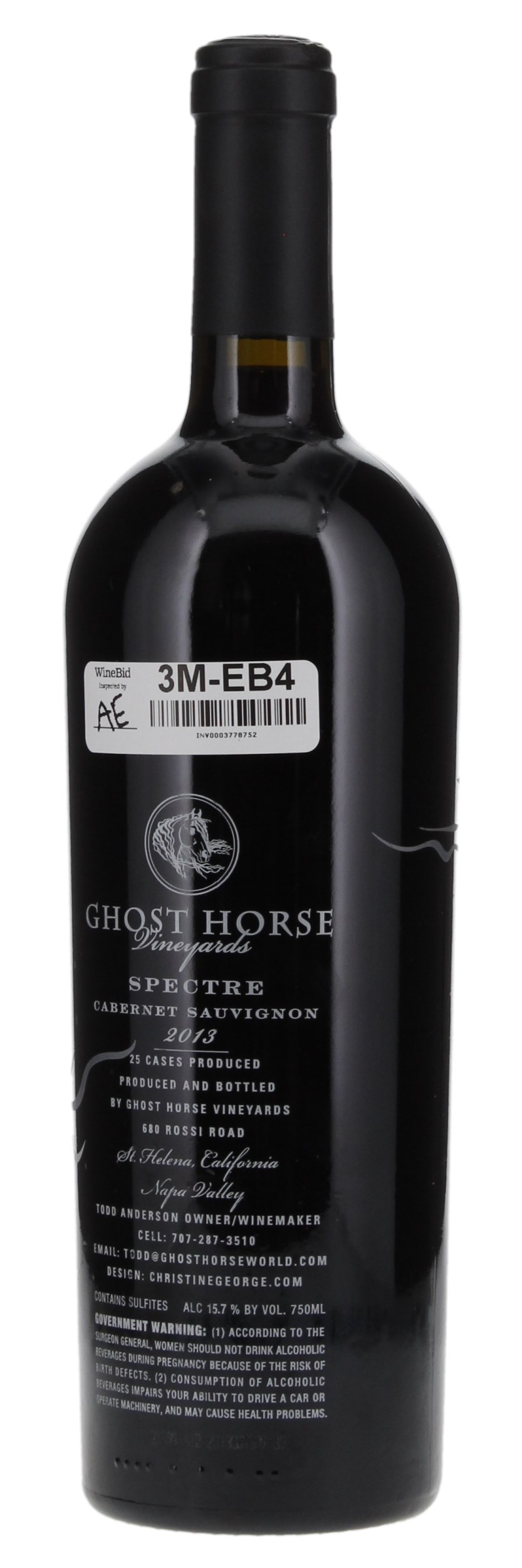 2013 Ghost Horse Vineyard Spectre Cabernet Sauvignon, 750ml