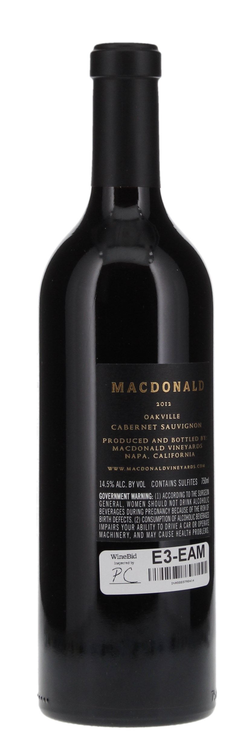 2012 MacDonald Cabernet Sauvignon, 750ml