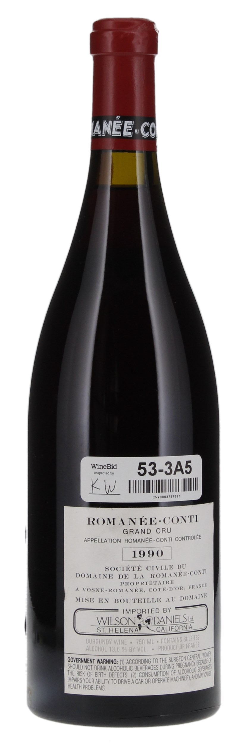 1990 Domaine de la Romanee-Conti Romanee-Conti, 750ml