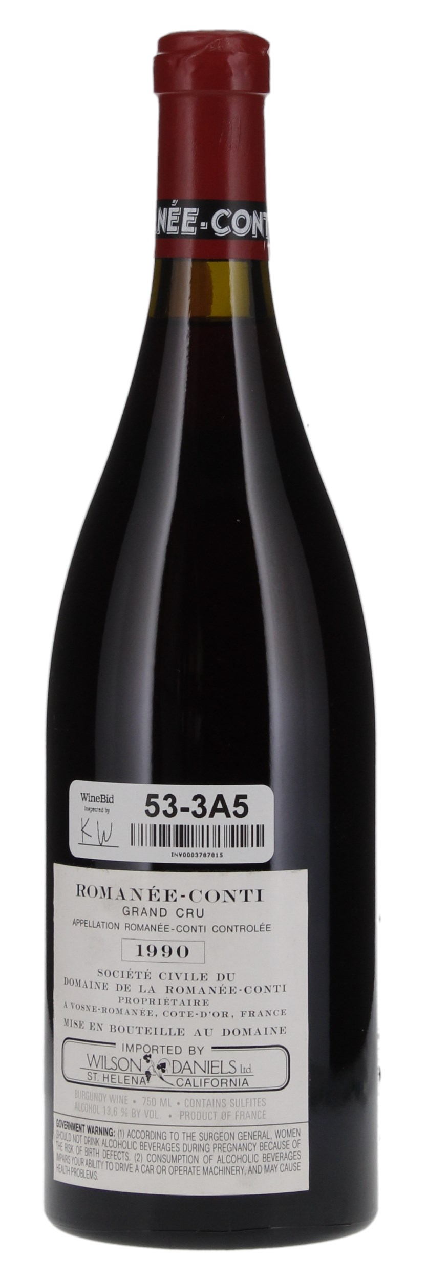 1990 Domaine de la Romanee-Conti Romanee-Conti, 750ml