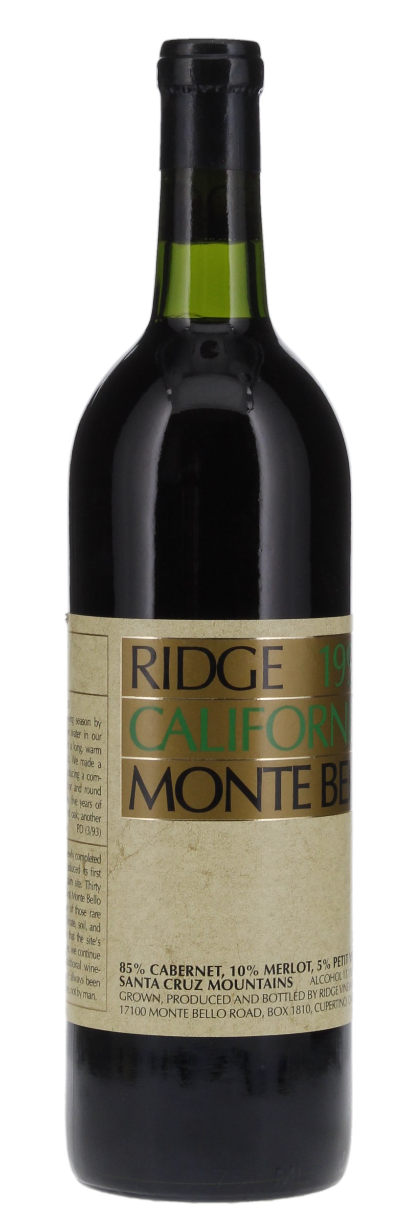 1991 Ridge Monte Bello, 750ml