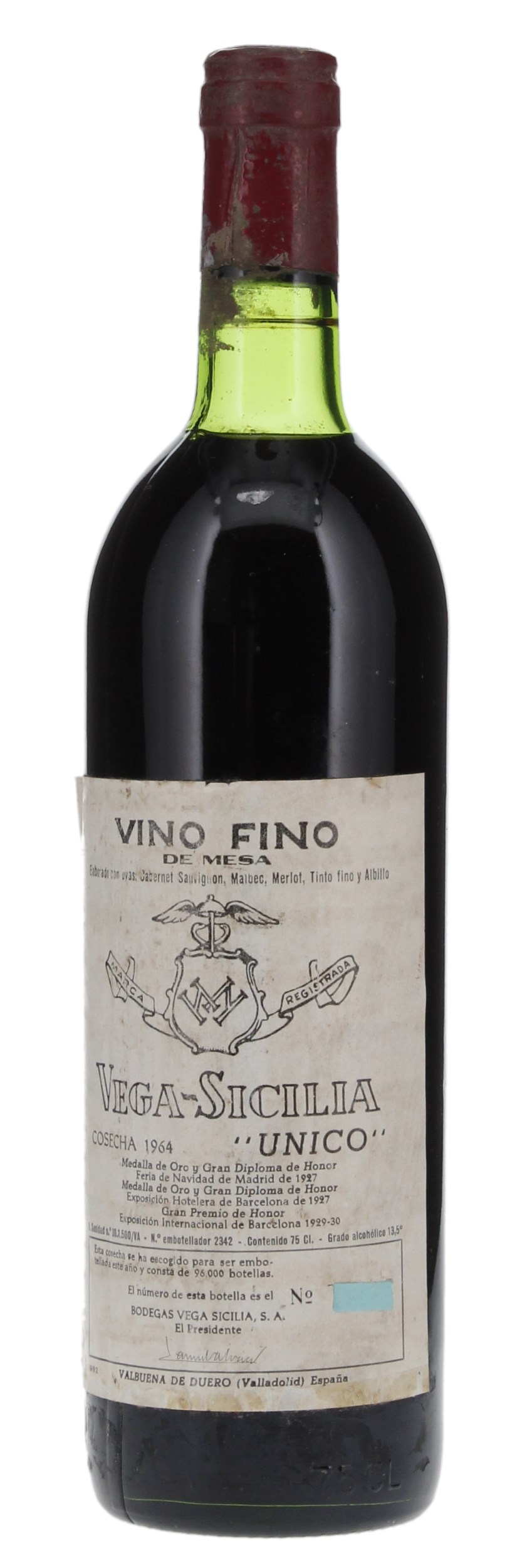 1964 Vega Sicilia Unico, 750ml