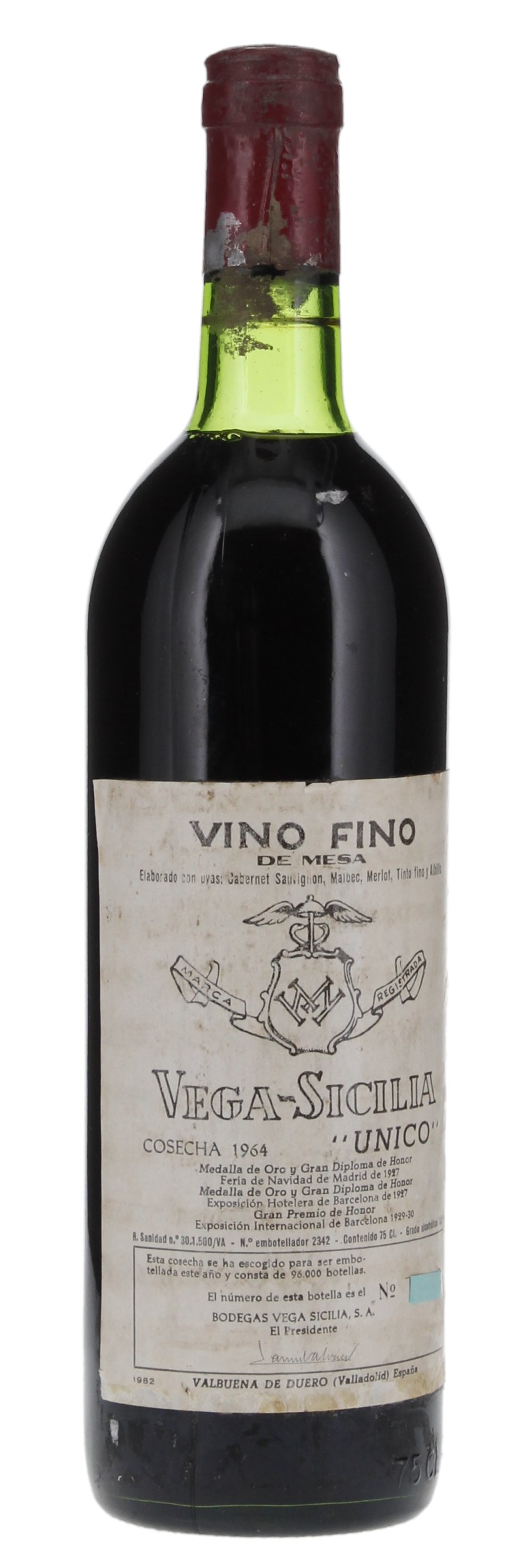1964 Vega Sicilia Unico, 750ml
