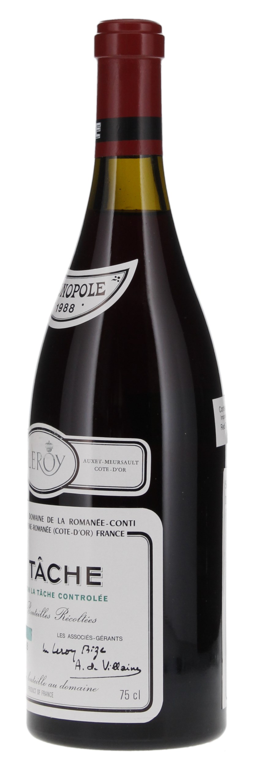 1988 Domaine de la Romanee-Conti La Tache Pinot Noir Grand Cru