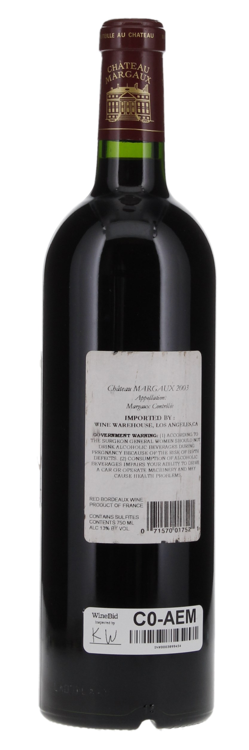 2003 Château Margaux, 750ml
