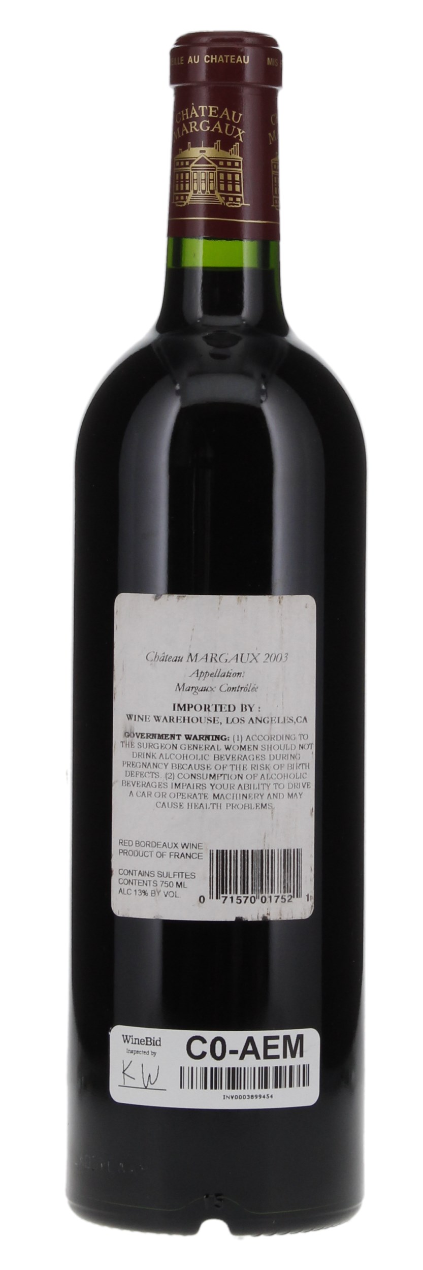 2003 Château Margaux, 750ml