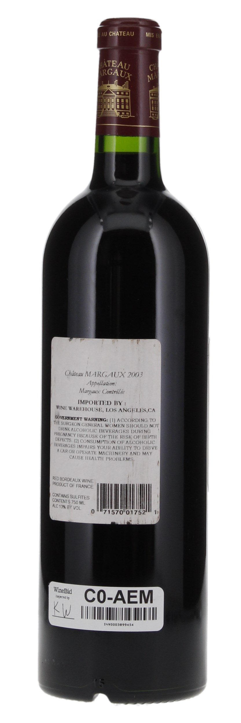 2003 Château Margaux, 750ml