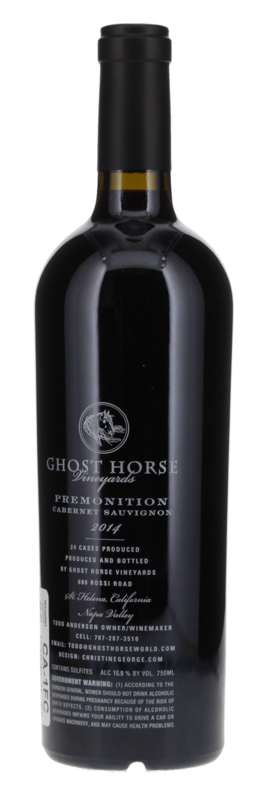 2014 Ghost Horse Vineyard Premonition Cabernet Sauvignon, 750ml