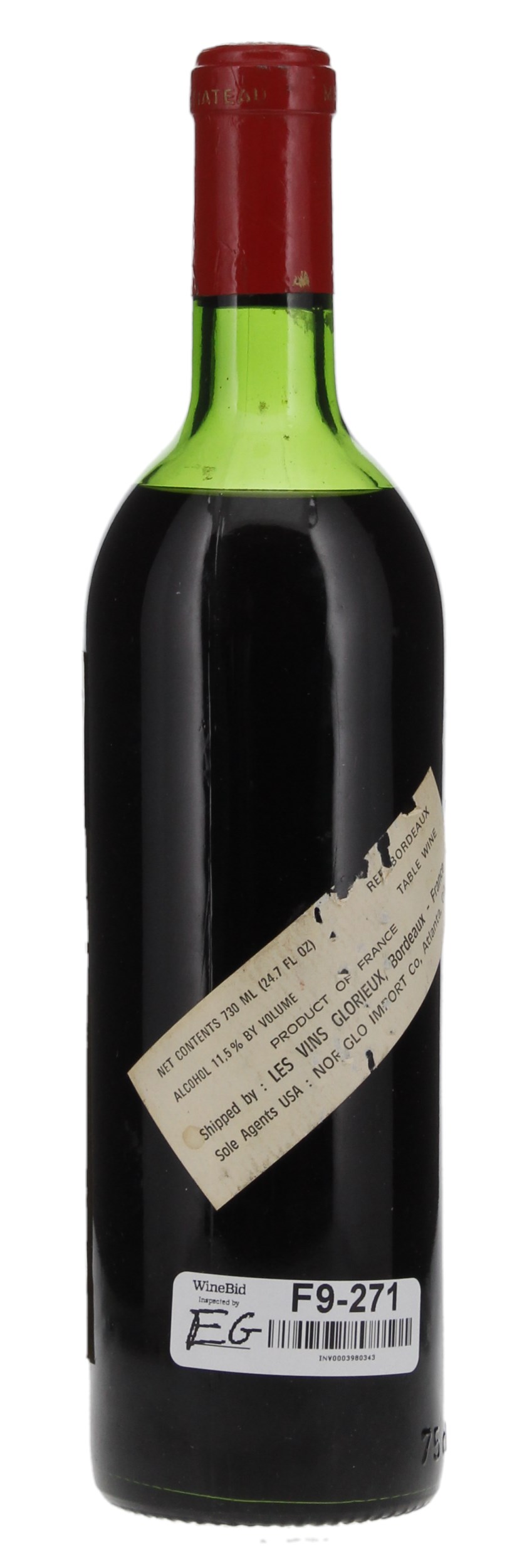1961 Château Mouton Rothschild, 750ml