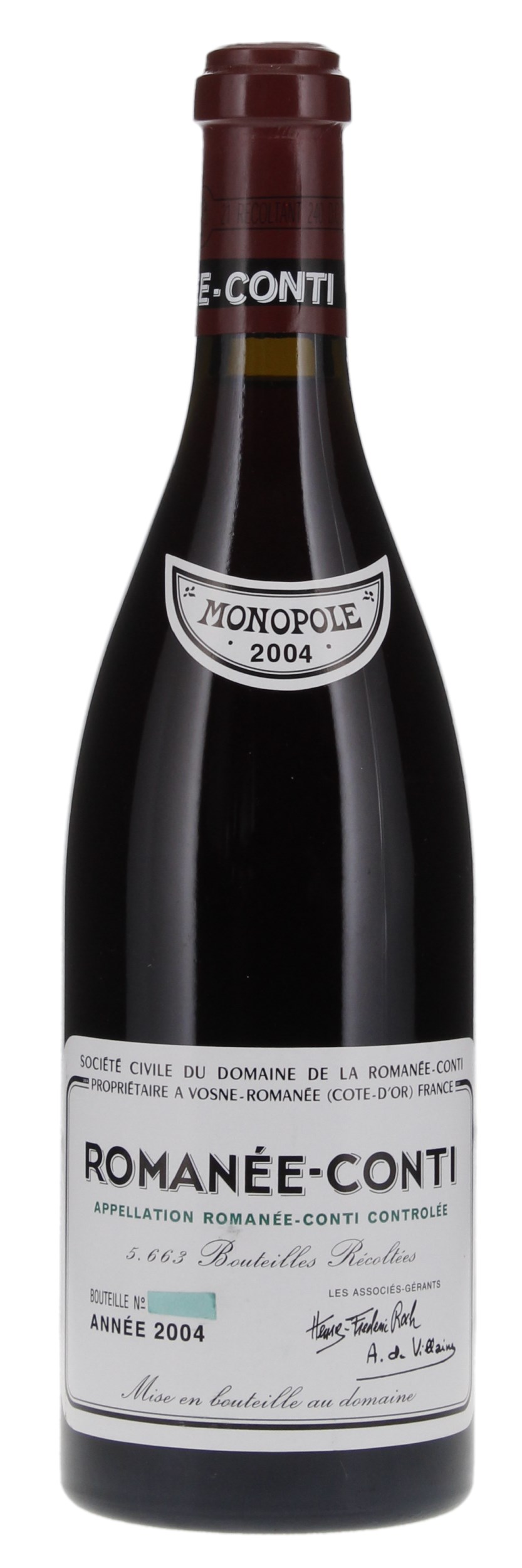 2004 Domaine de la Romanee-Conti Romanee-Conti, 750ml