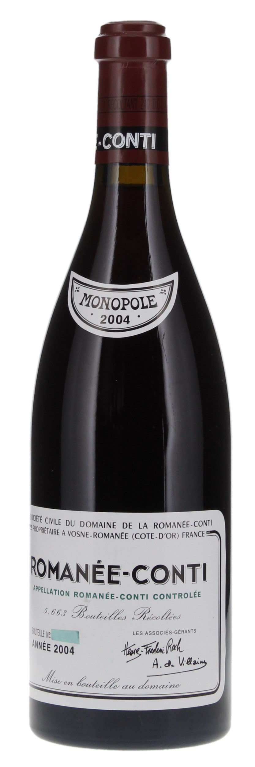 2004 Domaine de la Romanee-Conti Romanee-Conti, 750ml