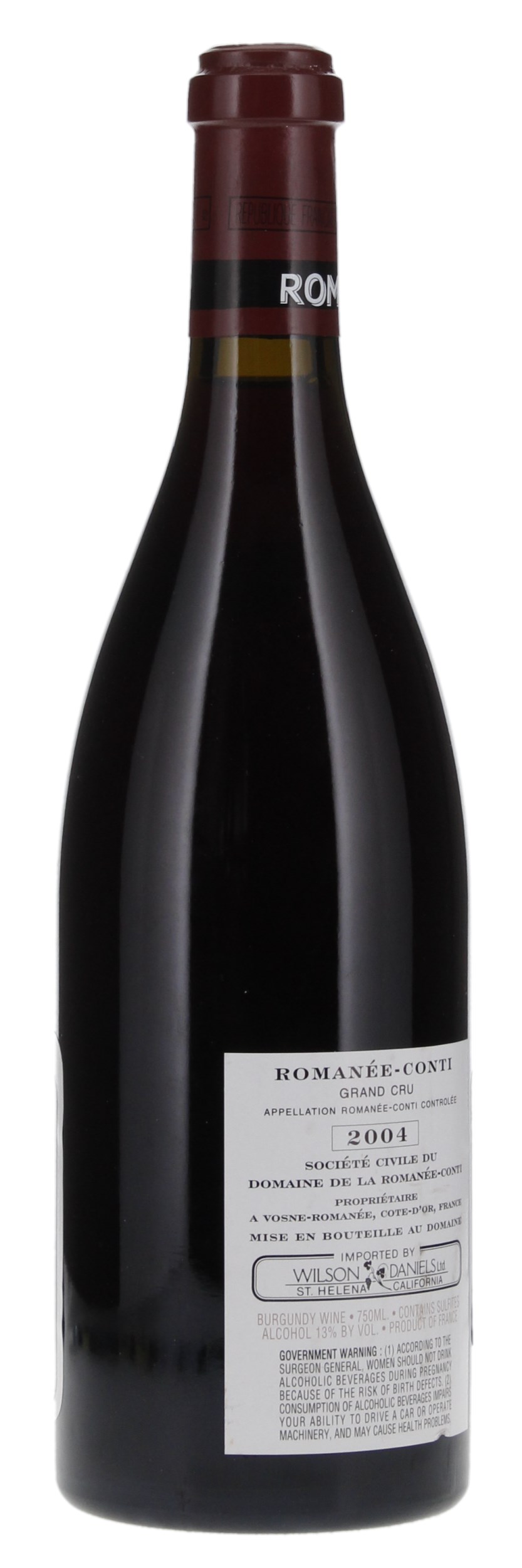 2004 Domaine de la Romanee-Conti Romanee-Conti, 750ml
