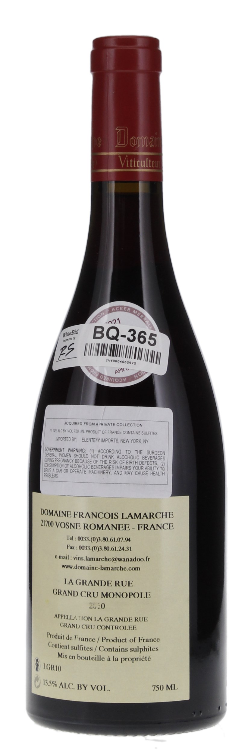 2010 Domaine Francois Lamarche La Grande Rue, 750ml