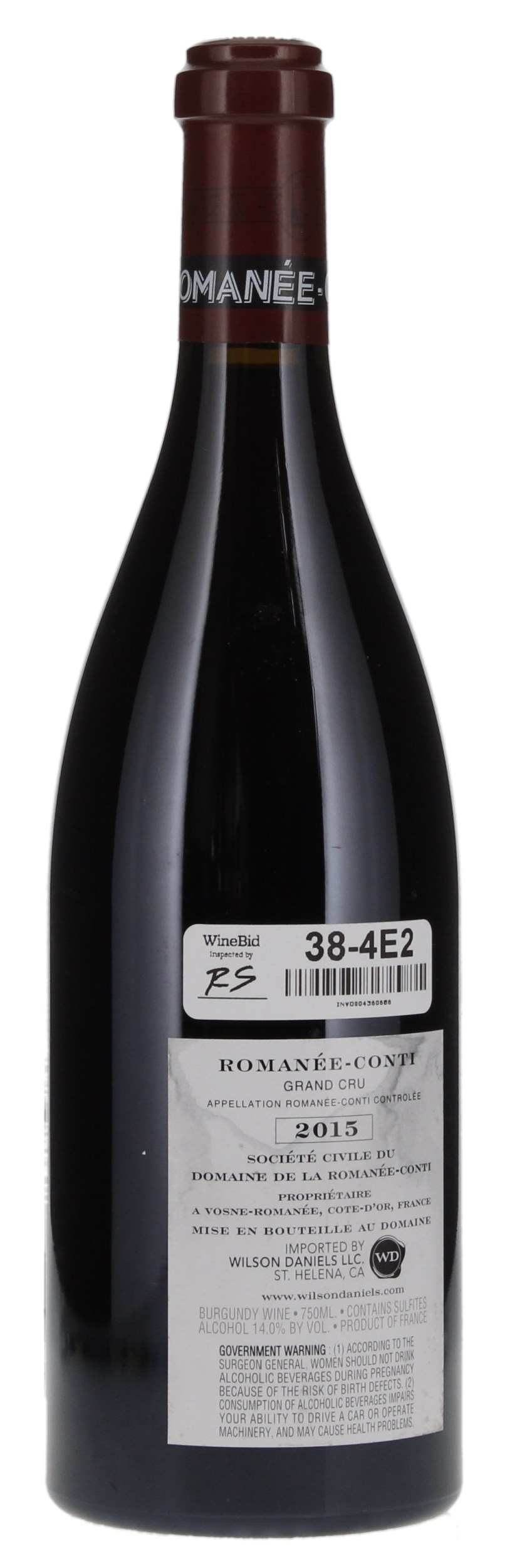 2015 Domaine de la Romanee-Conti Romanee-Conti, 750ml