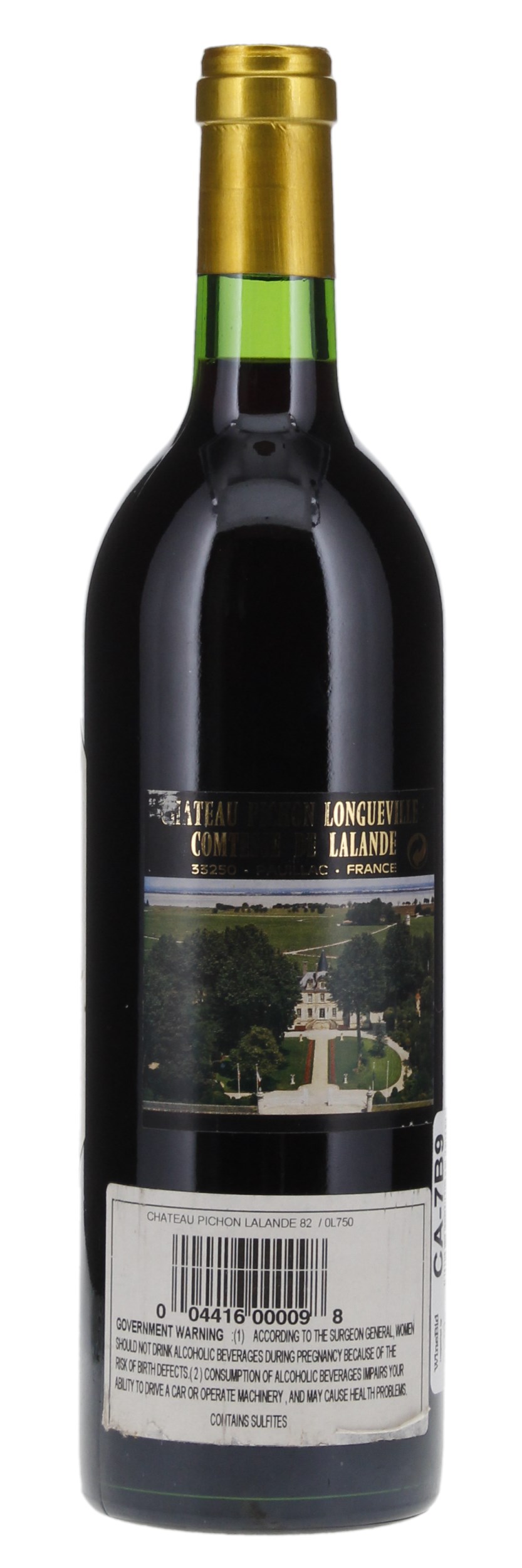 1982 Château Pichon-Longueville-Comtesse-de-Lalande, 750ml