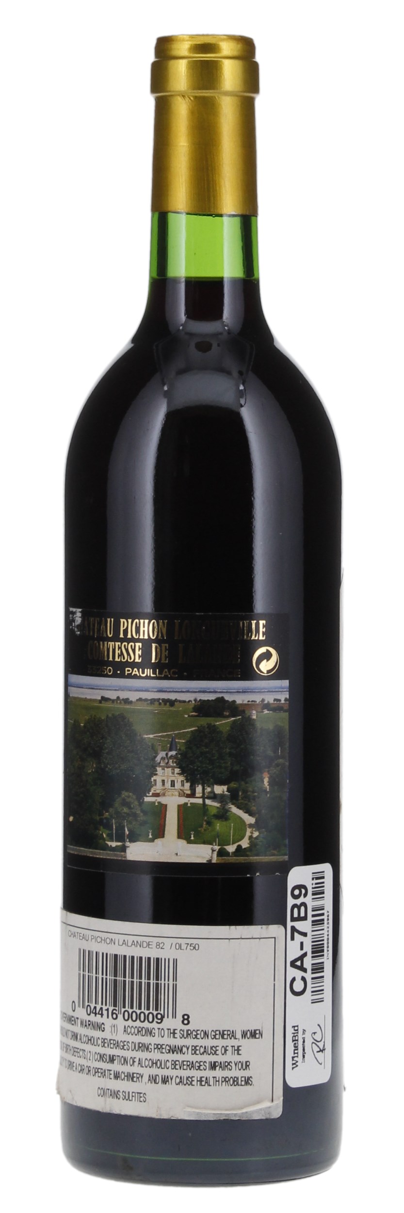 1982 Château Pichon-Longueville-Comtesse-de-Lalande, 750ml