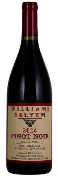 2014 Williams Selyem Burt Williams' Morning Dew Ranch Pinot Noir, 750ml