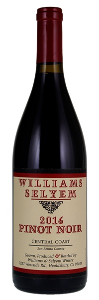 2016 Williams Selyem Central Coast Pinot Noir, 750ml