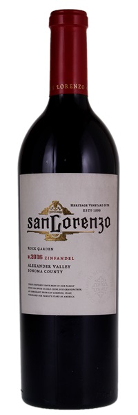 2016 San Lorenzo Winery Rock Garden Zinfandel, 750ml