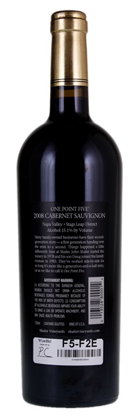 2008 Shafer Vineyards One Point Five Cabernet Sauvignon, 750ml