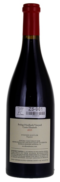 2015 Occidental Bodega Headlands Cuvée Elizabeth Pinot Noir, 750ml