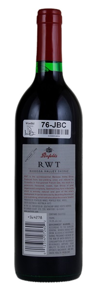 1998 Penfolds RWT (Red Wine Trials) Shiraz, 750ml