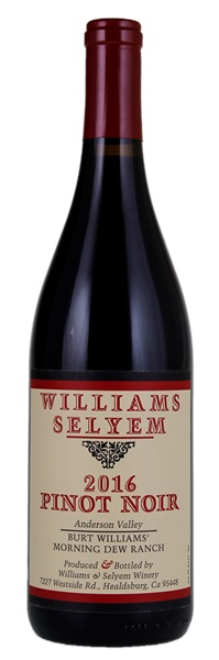 2016 Williams Selyem Burt Williams' Morning Dew Ranch Pinot Noir, 750ml