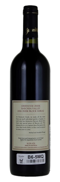 2004 Greenock Creek Creek Block Shiraz, 750ml