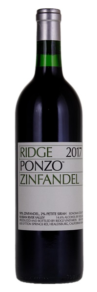 2017 Ridge Ponzo Vineyard Zinfandel, 750ml