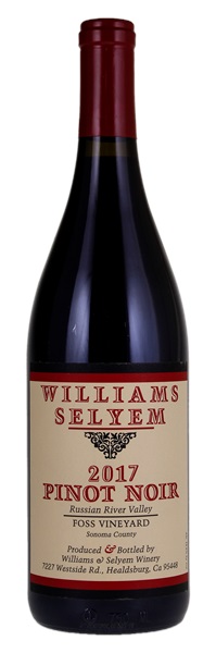 2017 Williams Selyem Foss Vineyard Pinot Noir, 750ml