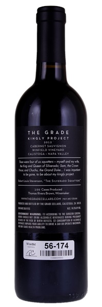 2012 The Grade Cellars Kingly Project Winfield Vineyard Cabernet Sauvignon, 750ml